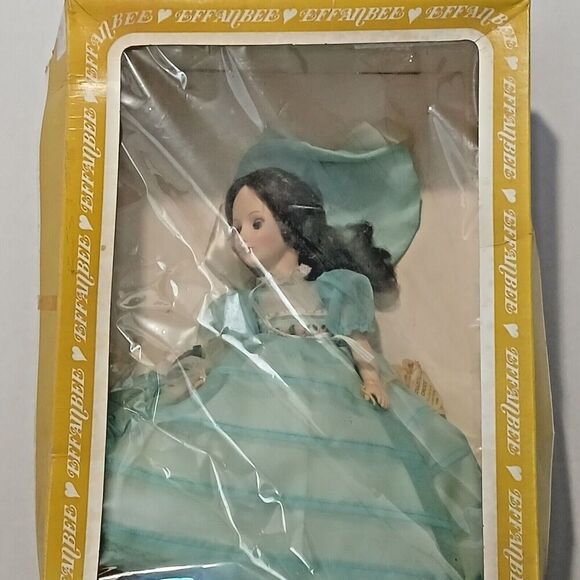 VTG 1987 Effanbee 12” Bridesmaid Beautiful Blue Dress Matching Hat - Picture 3 of 12